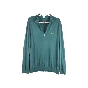 MASTERS COLLECTION Mens 1/4 Zip Pullover Green Augusta National Sz L Golf